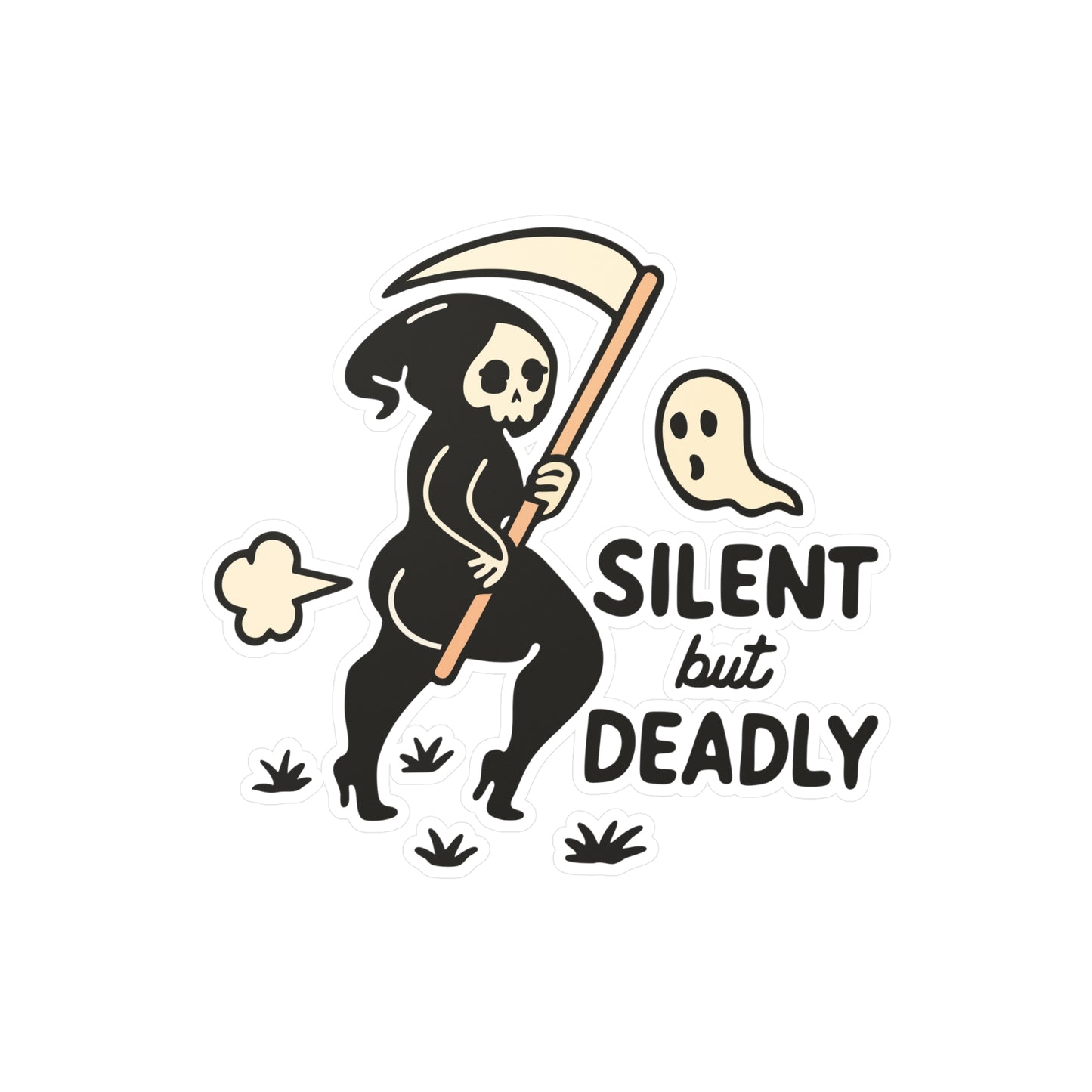 Silent but Deadly Grim Reaper Sticker