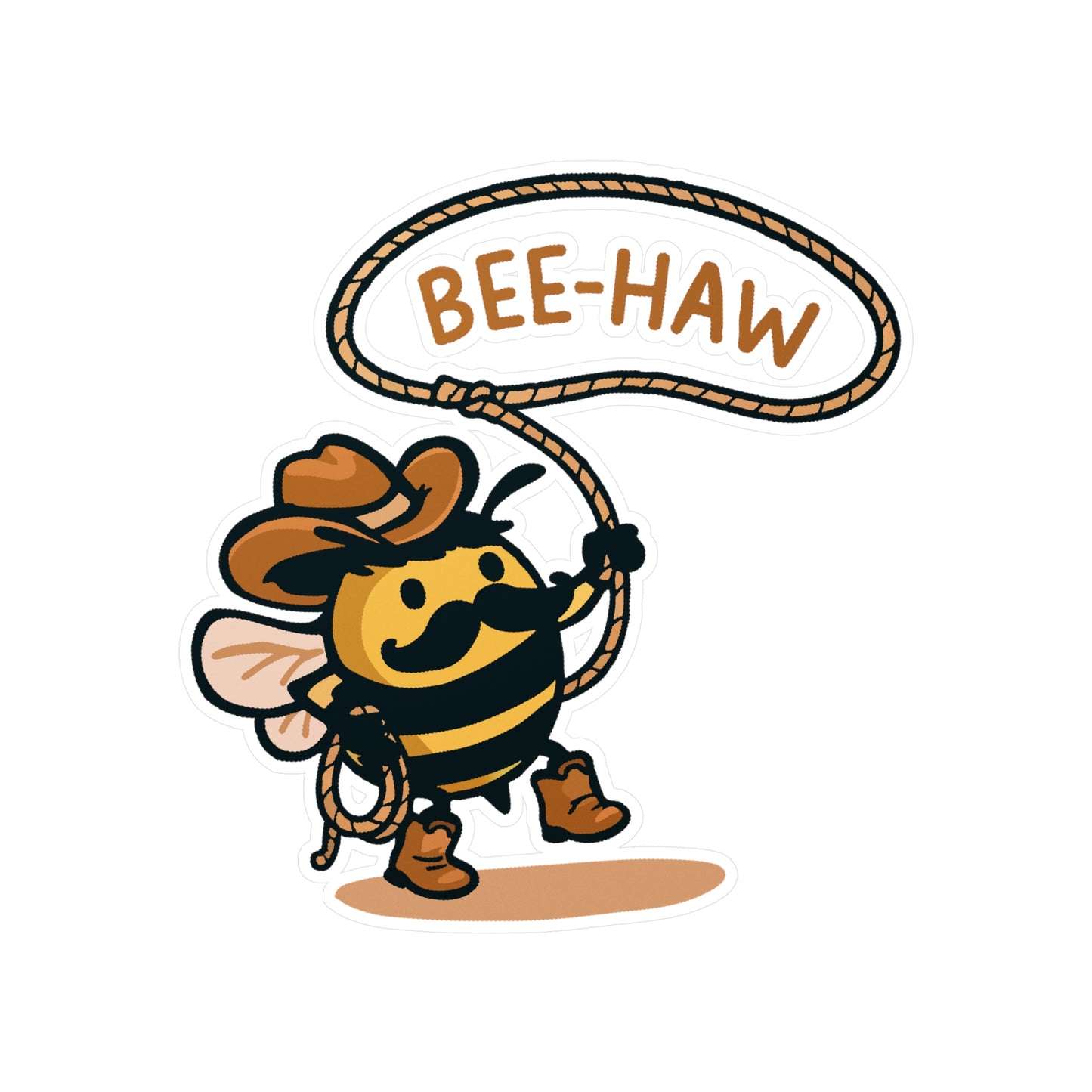 Bee-Haw Cowboy Bee Sticker