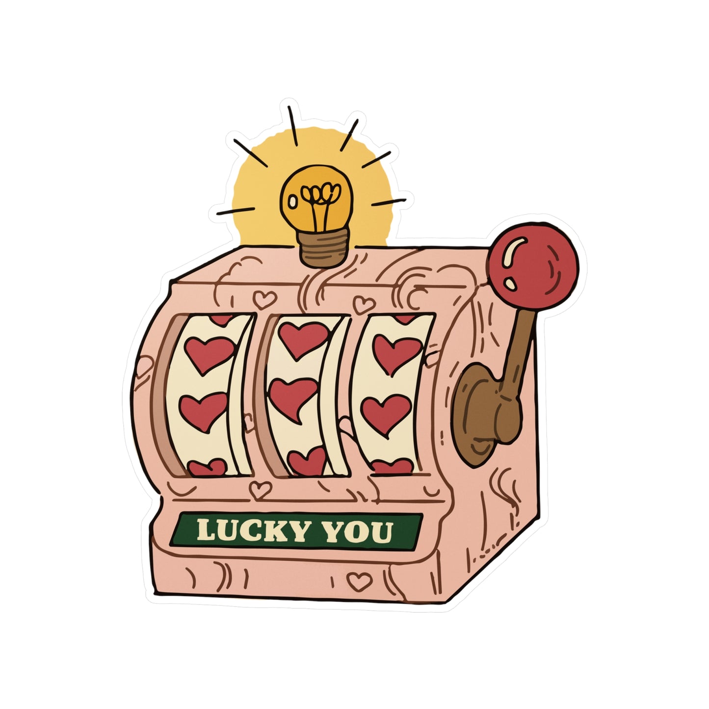 Lucky You Slot Machine Sticker