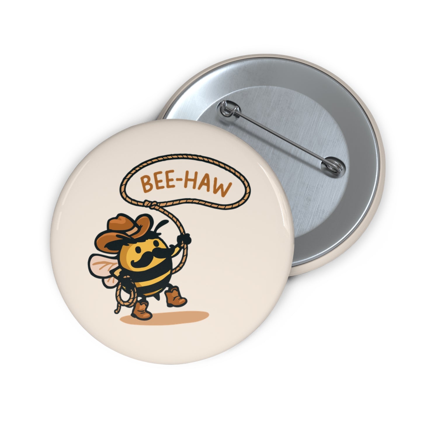 Bee-Haw Cowboy Pin Button