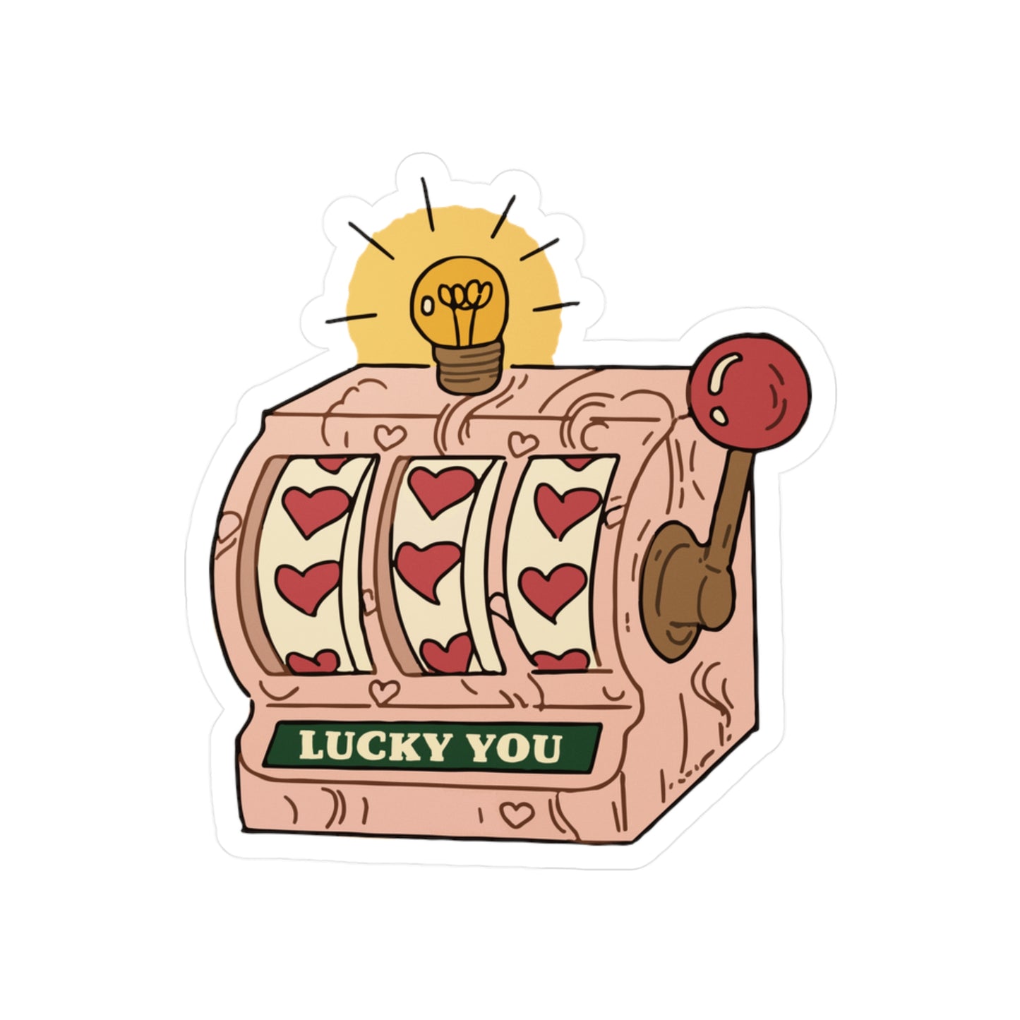 Lucky You Slot Machine Sticker