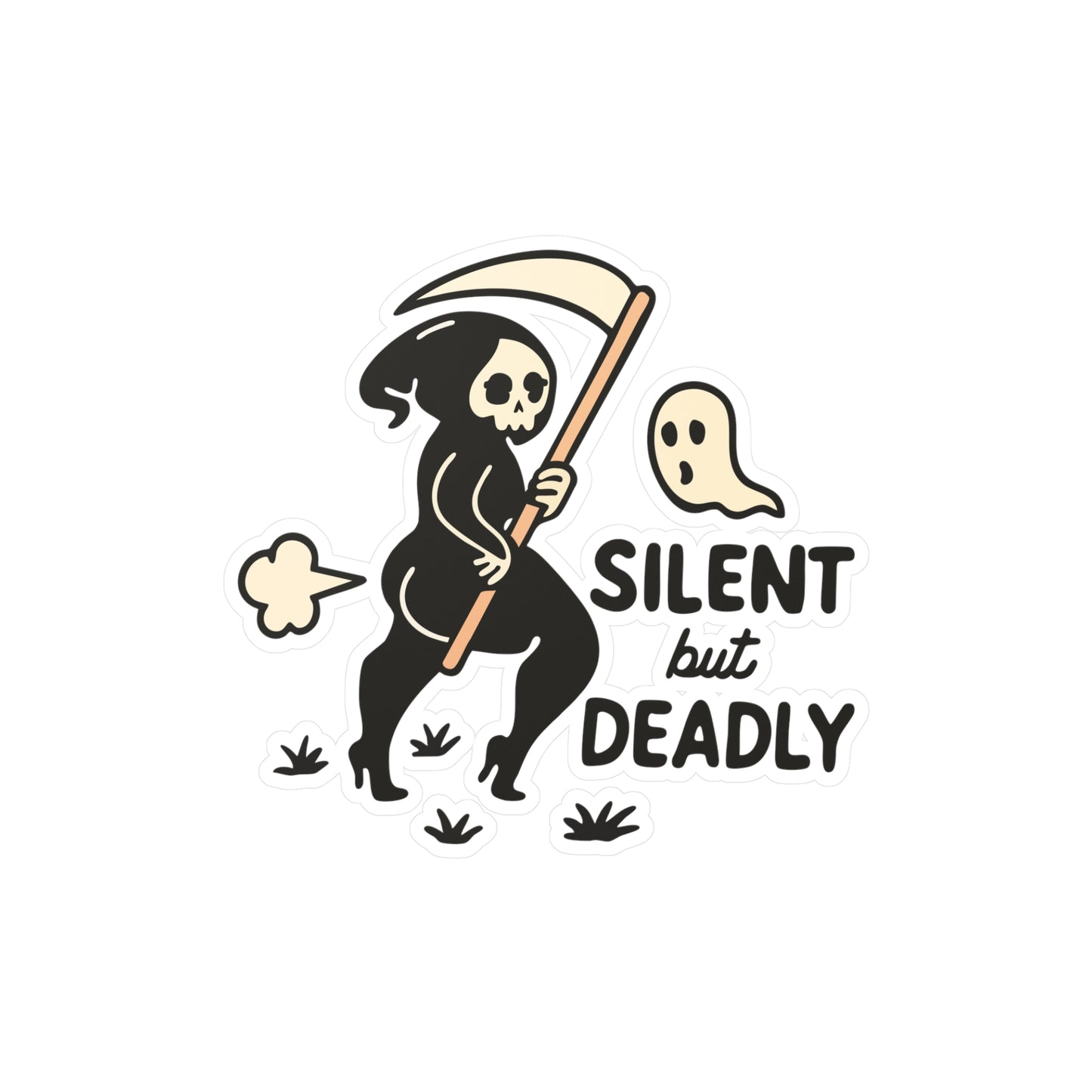 Silent but Deadly Grim Reaper Sticker