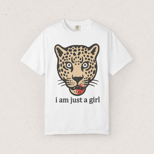 Leopard 'I Am Just a Girl' T-Shirt