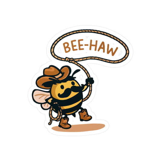 Bee-Haw Cowboy Bee Sticker
