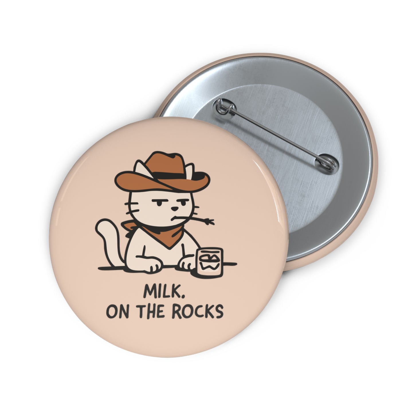 Milk on the Rock Pin Button