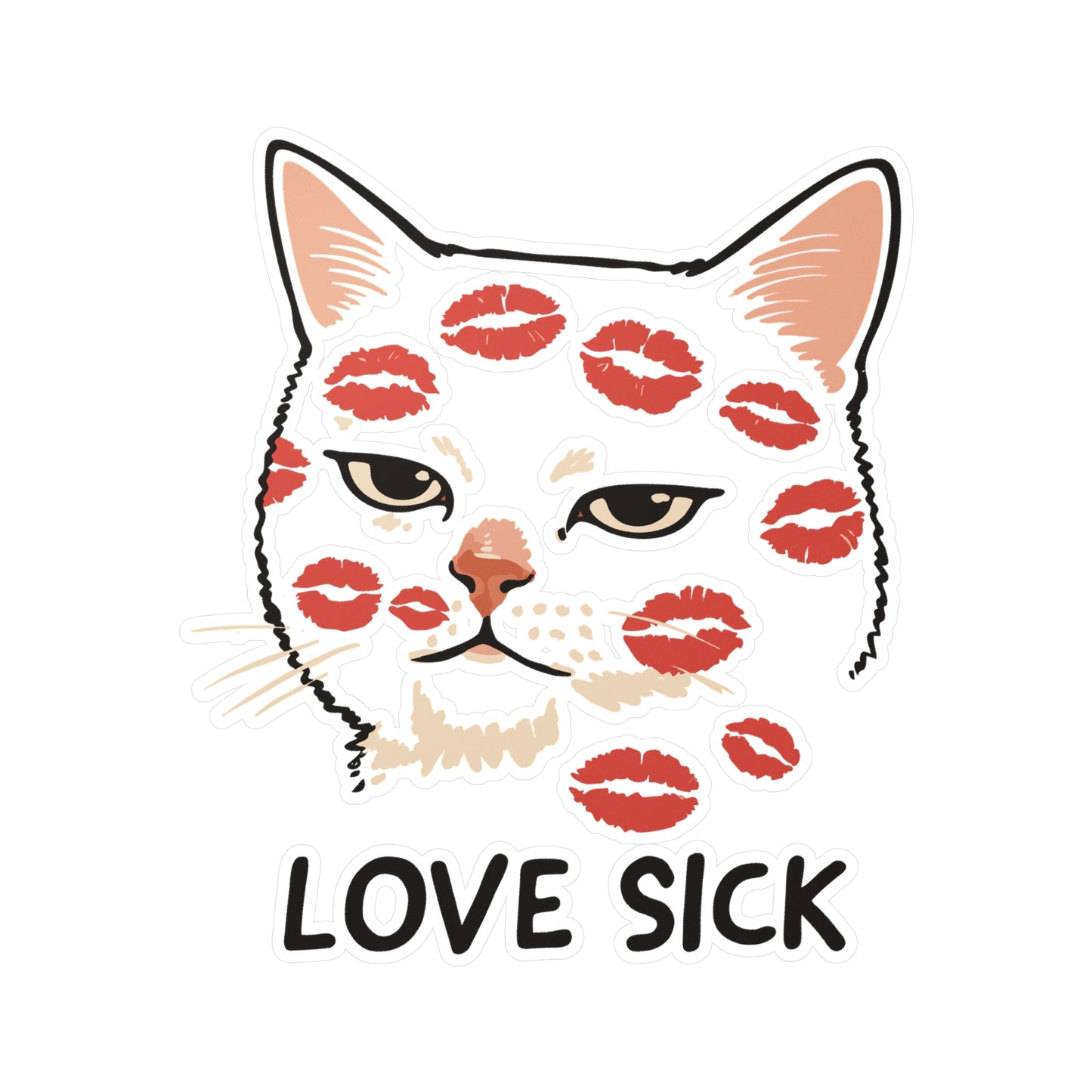 Love Sick Cat Sticker