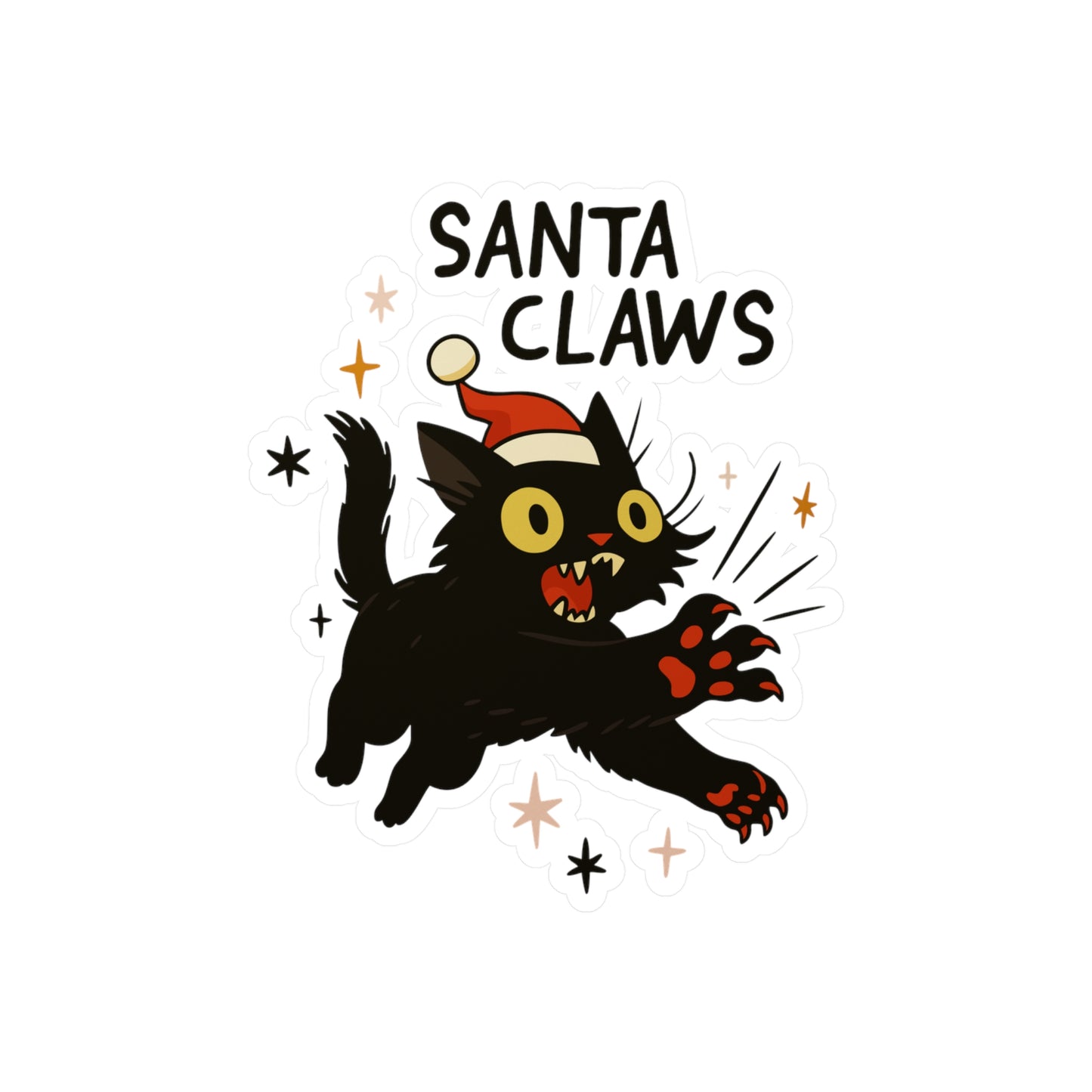 Santa Claws Sticker