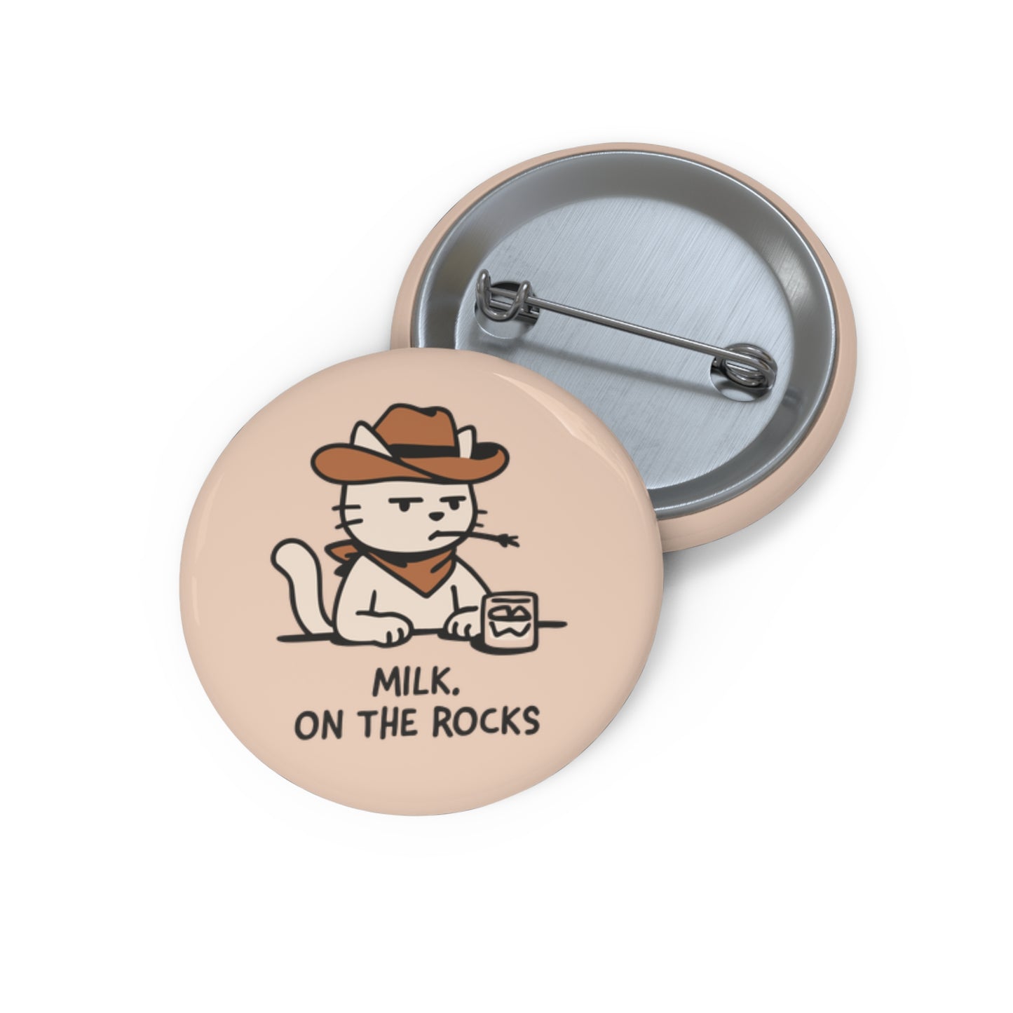 Milk on the Rock Pin Button