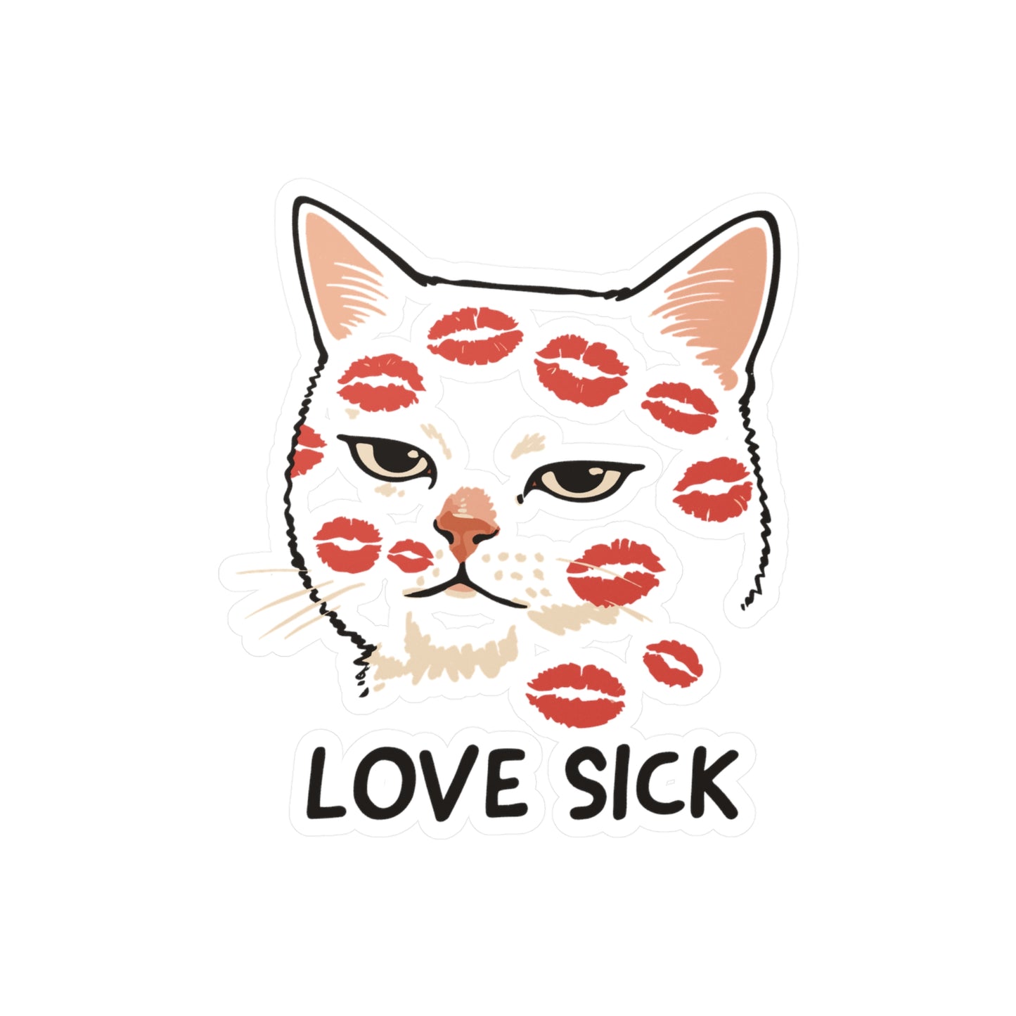 Love Sick Cat Sticker