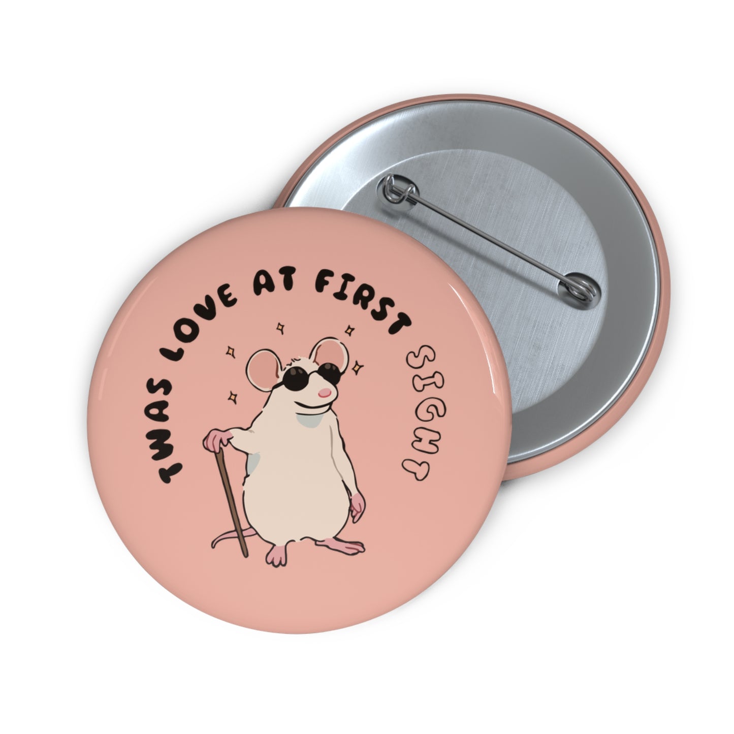 Twas Love at First Sight Pin Button