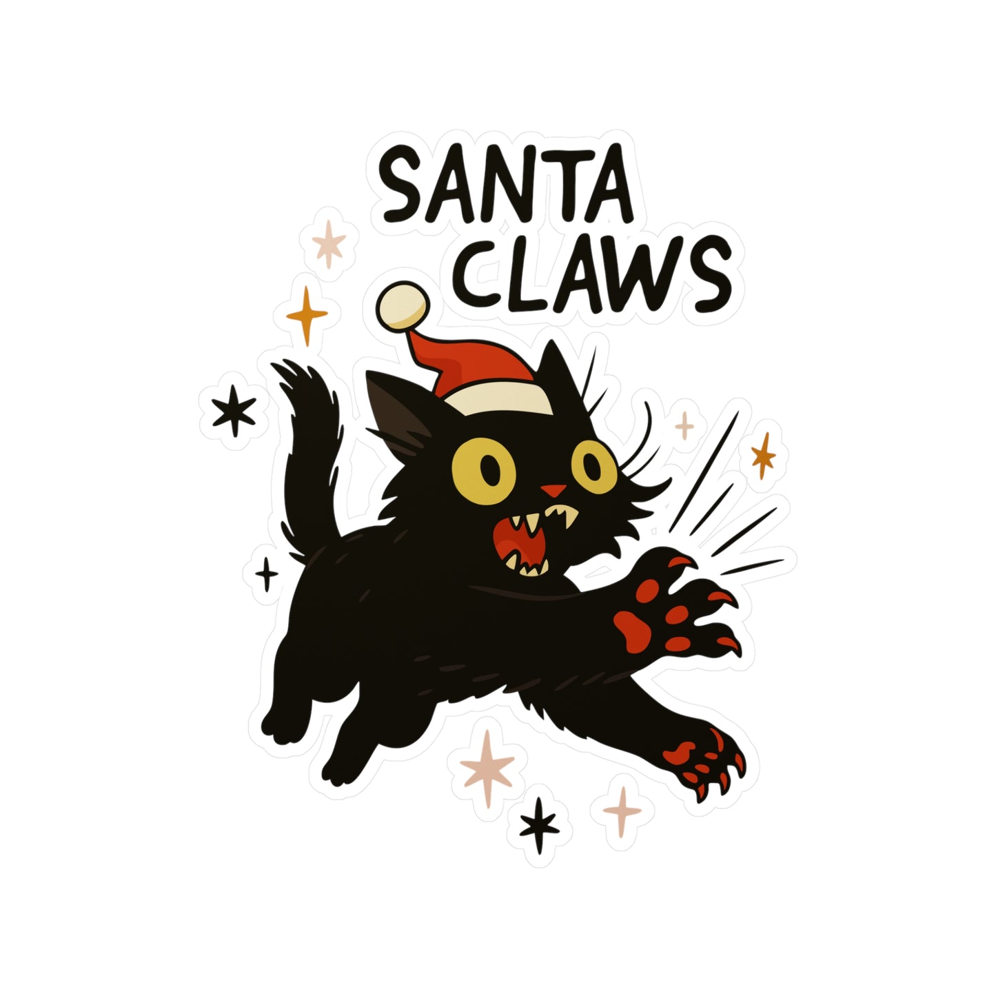 Santa Claws Sticker