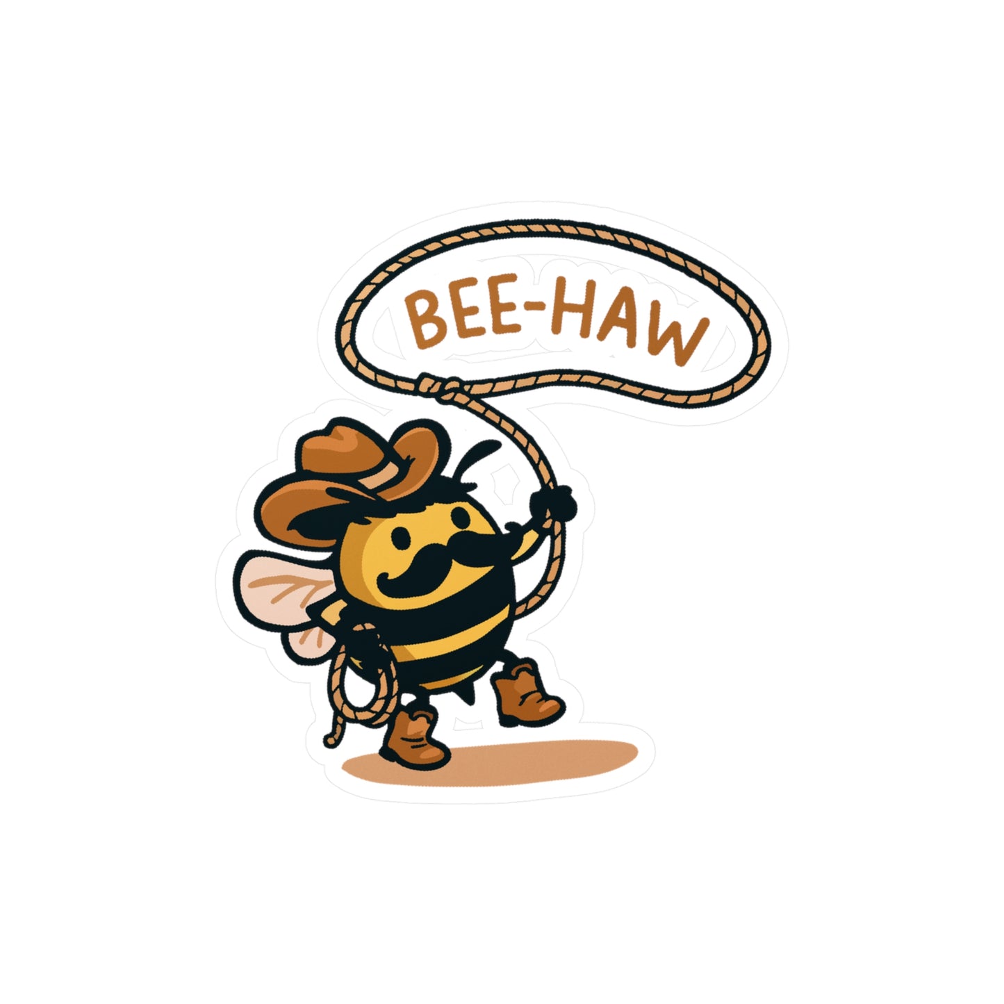 Bee-Haw Cowboy Bee Sticker