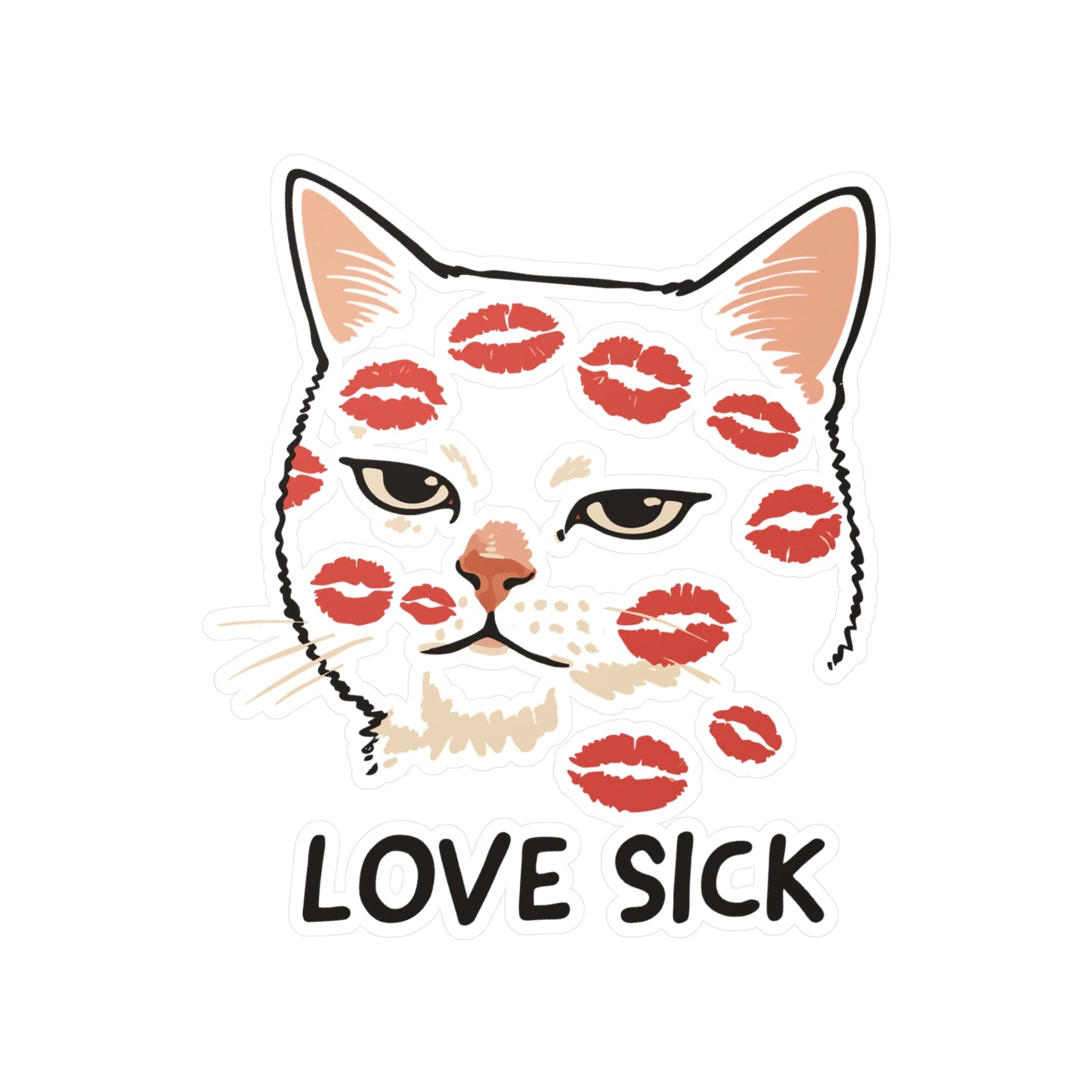 Love Sick Cat Sticker
