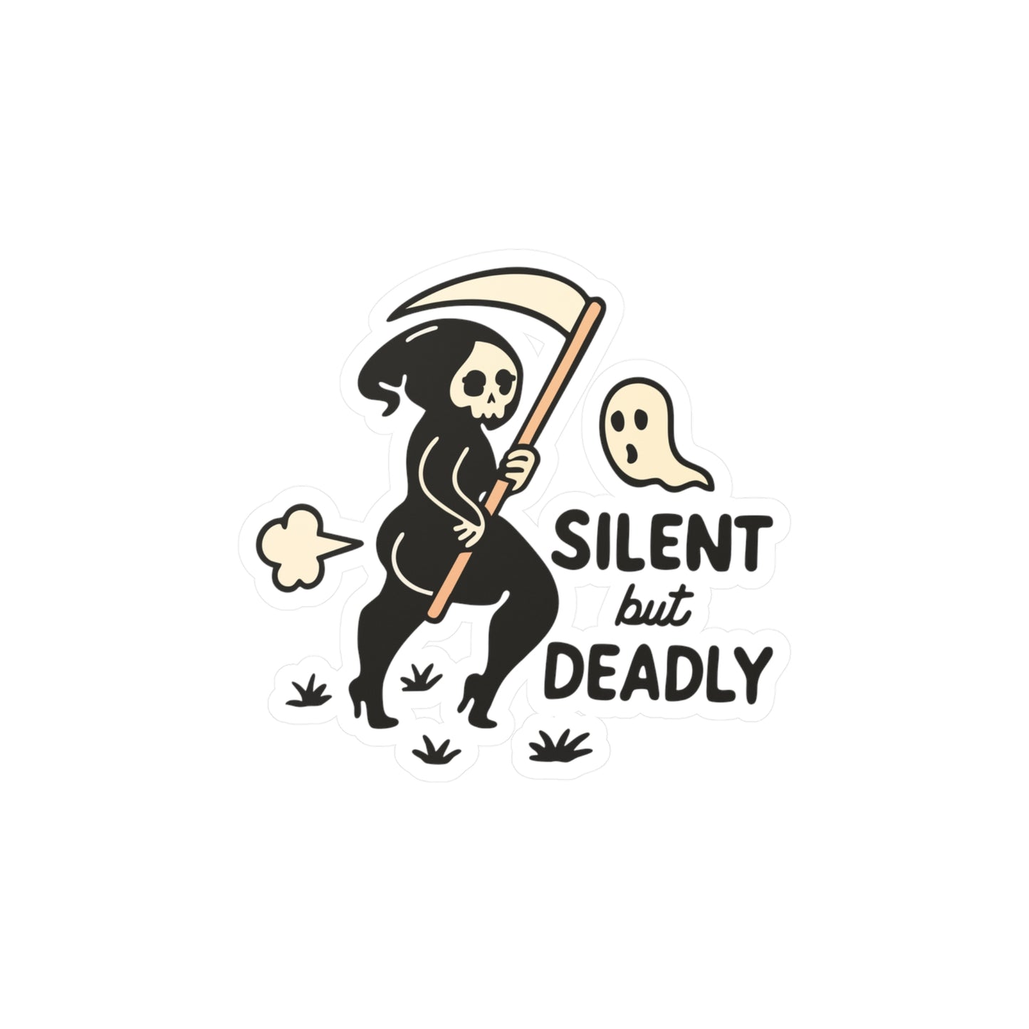 Silent but Deadly Grim Reaper Sticker