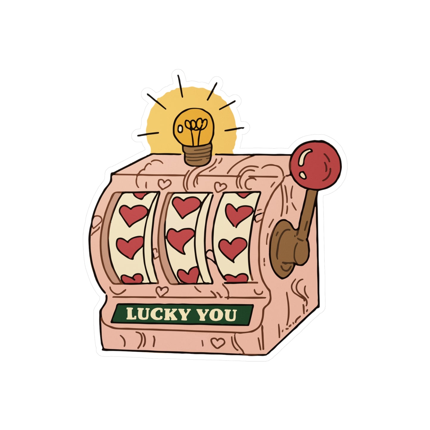 Lucky You Slot Machine Sticker