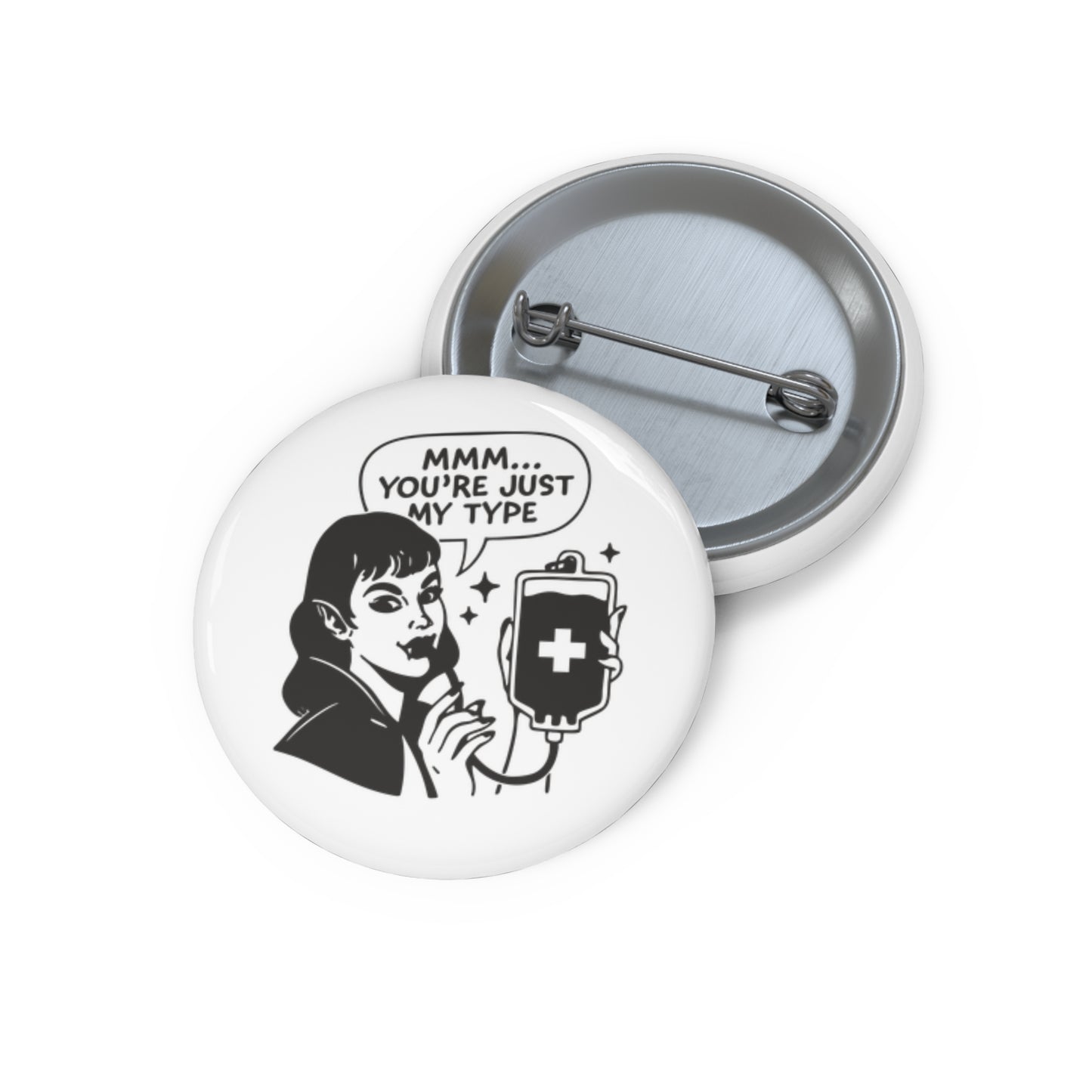 Mmm... You’re Just My Type Retro Pin Button