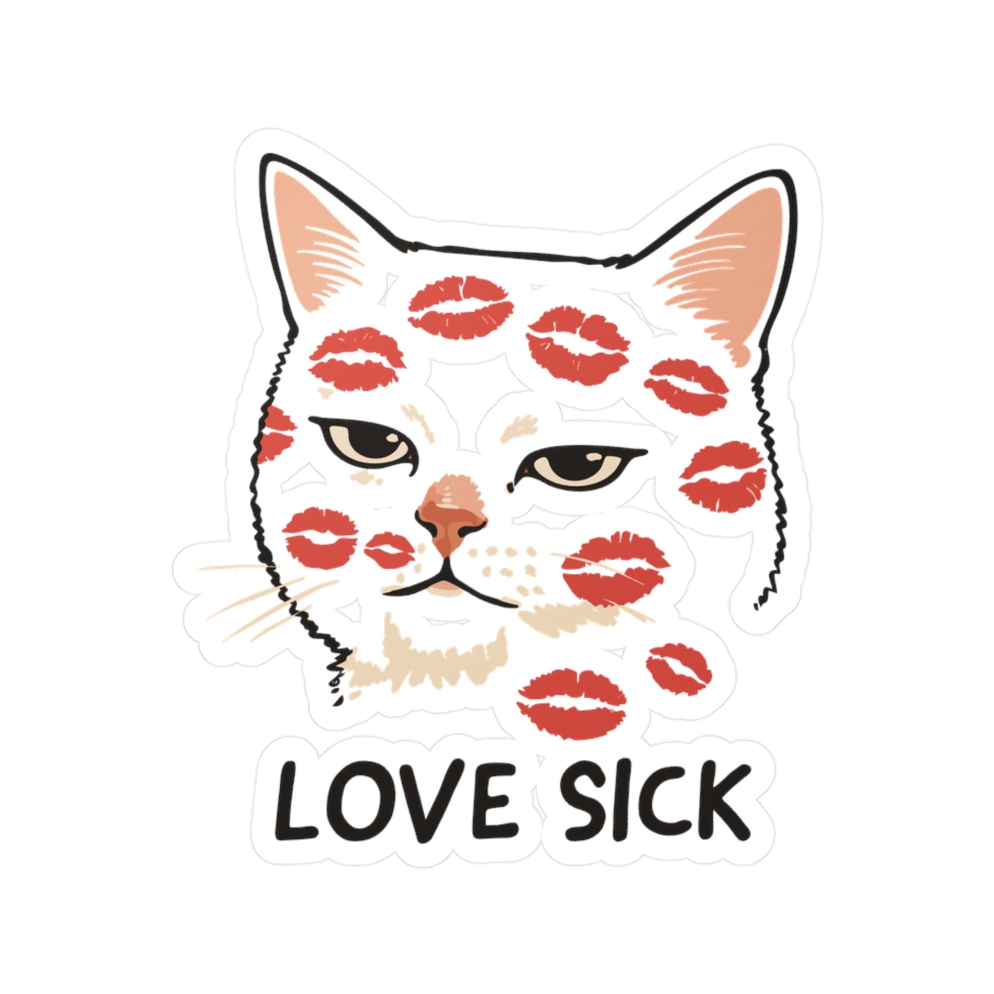 Love Sick Cat Sticker