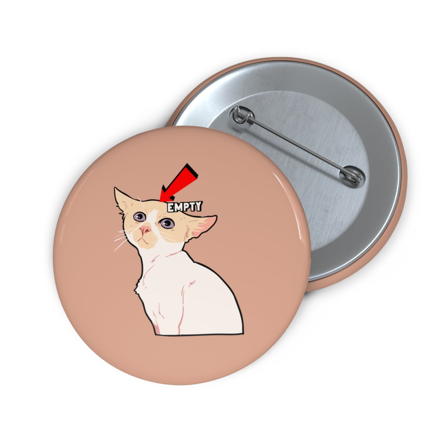 Empty Brain Pin Button