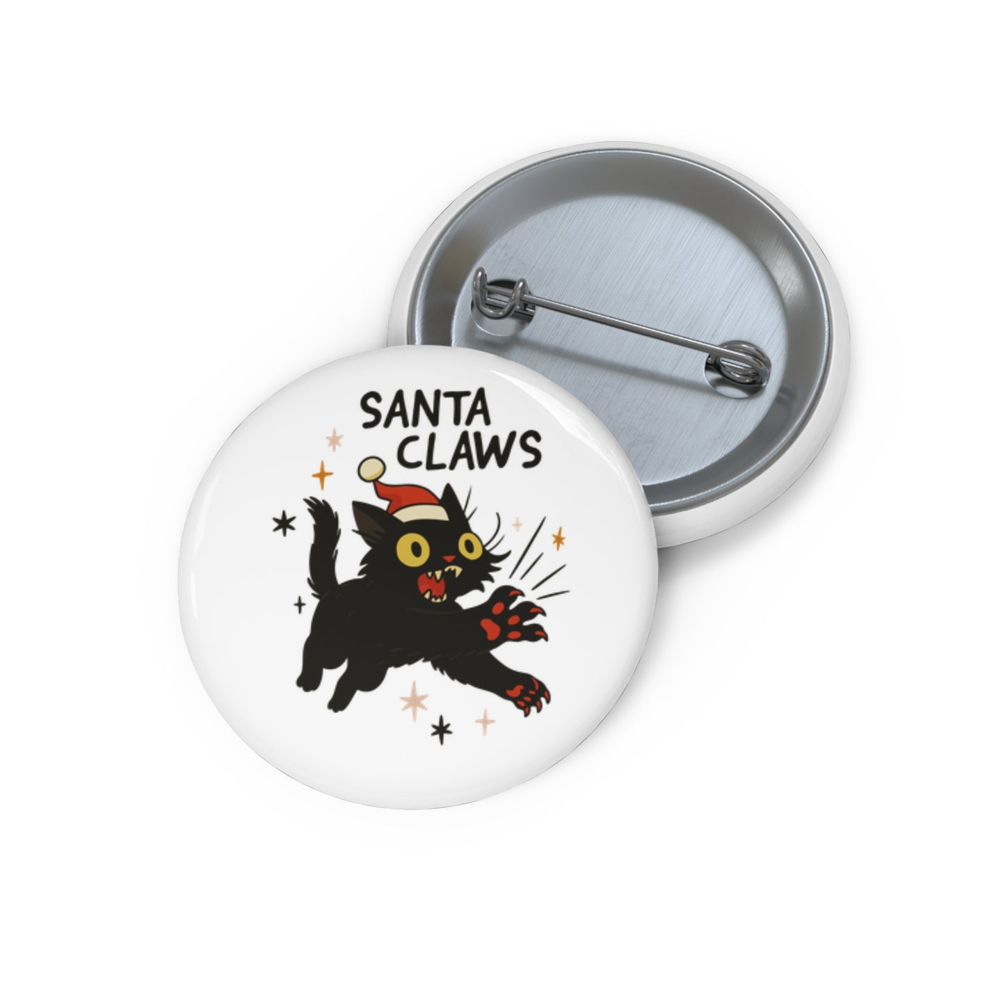 Santa Claws Pin Button